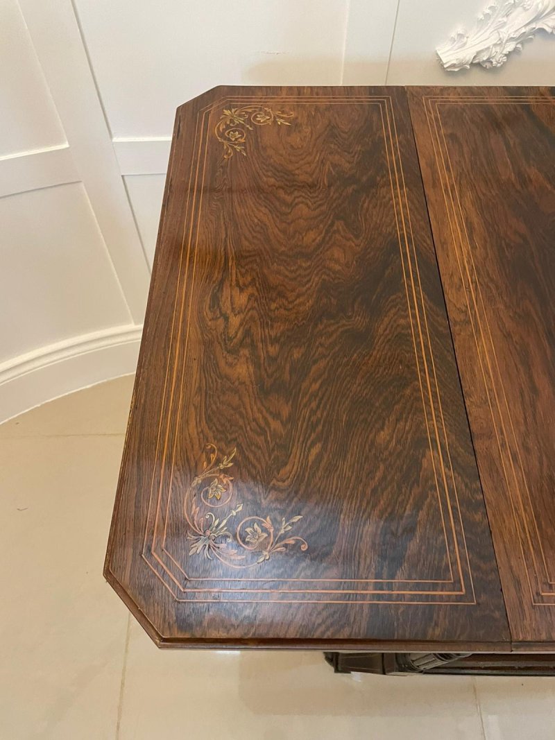 Outstanding Quality Antique Victorian Rosewood Inlaid Centre Table - Image 10